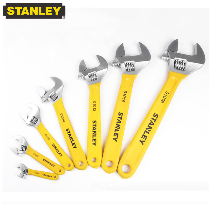 Power Tools Stanley - Stanley 4/6/8/10/12/15/18 นิ้วประแจปรับมัลติฟังก์ชั่นเปิดขนาดใหญ่อุตสาหกรรมแผ่นหนา Universal ประแจ