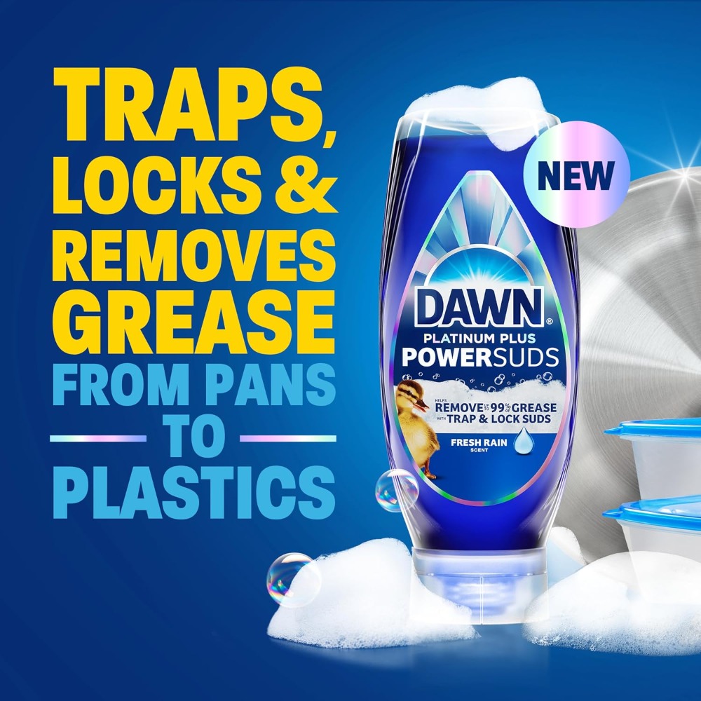 Power Tools Grease - น้ำยาล้างจานพาวเวอร์ซัดส์ แบบขวดบีบ 17.4 ออนซ์ สูตรเข้มข้น สำหรับล้างจานในครัว