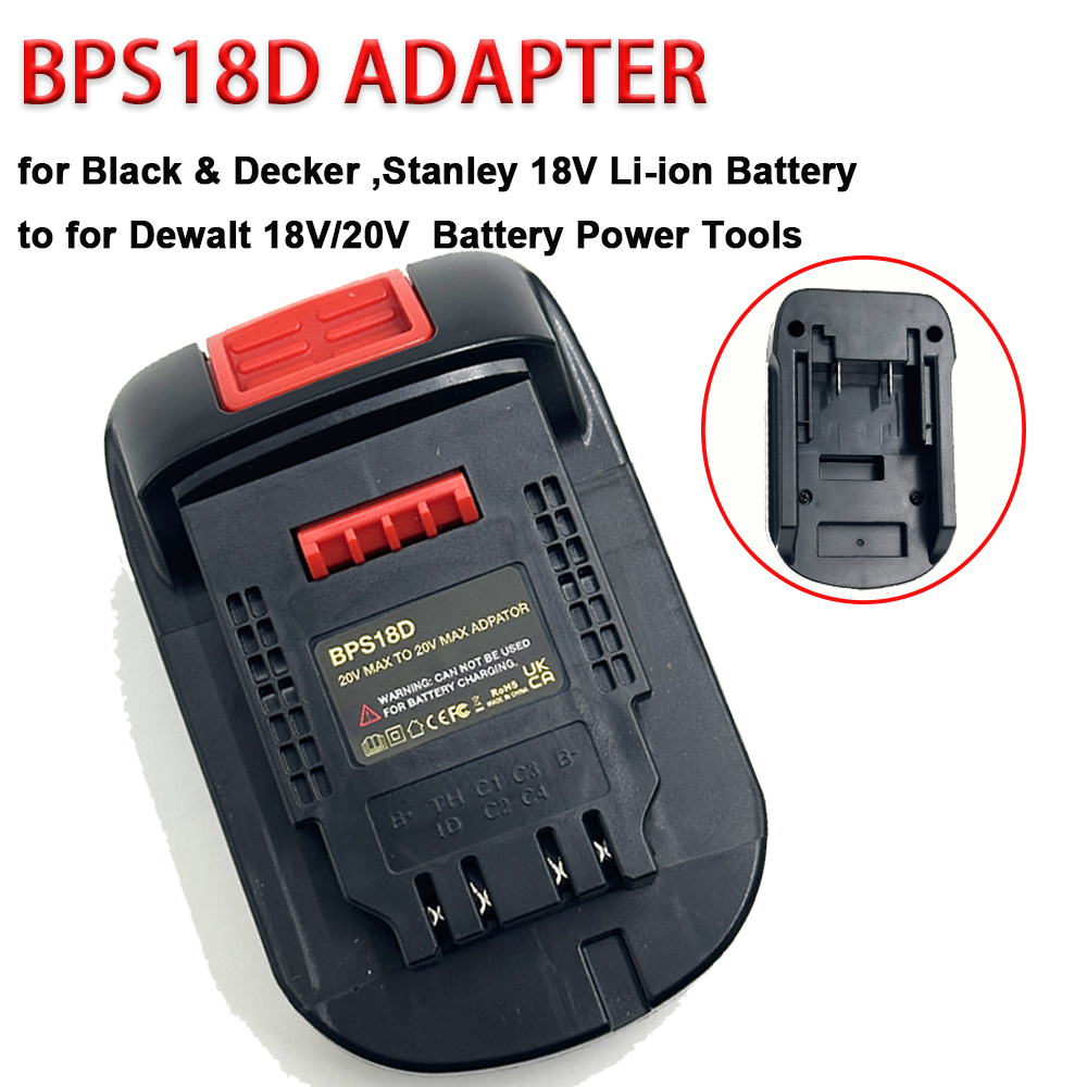Power Tools Stanley - BPS18D แบตเตอรี่อะแดปเตอร์แปลงไฟสำหรับแบล็ค&เด็คเกอร์/สแตนลีย์ 18V Li-Ion เป็นสำหรับเดวอลท์ 18V/20V