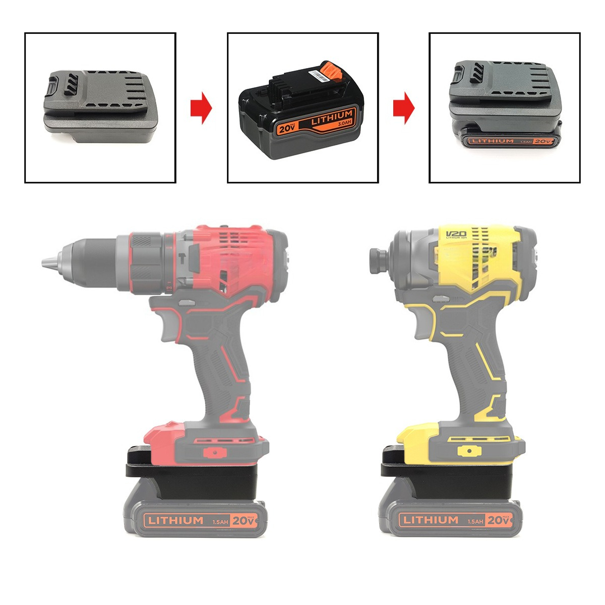 Power Tools Stanley - อะแดปเตอร์เครื่องมือไฟฟ้า DEWALT Makita Milwaukee Craftsman ใช้ได้กับแบตเตอรี่