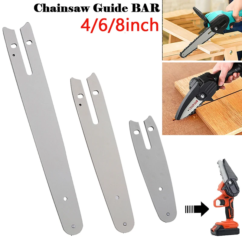 Power Tools Guide - 4/6/8 นิ้วโลหะท่องเที่ยวบาร์สําหรับมินิเลื่อยโซ่ไฟฟ้าลูกโซ่อะไหล่แผ่นเครื่องมือสําหรับเข้าสู่ระบบและตัดแต่งกิ่ง
