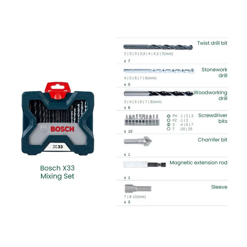 ชุดดอกสว่านและดอกไขควง Bosch X - Power Tools Bosch บทวิจารณ์และราคา