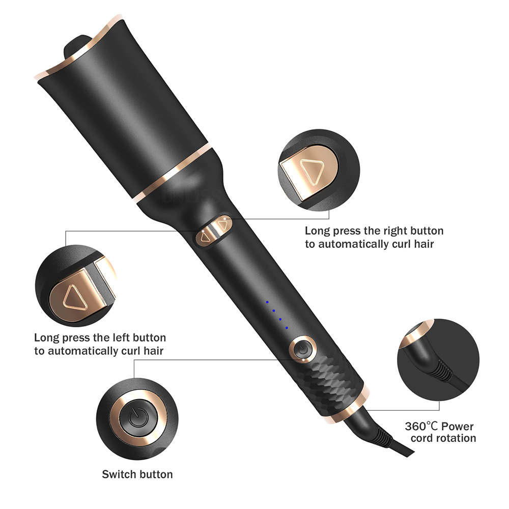หมุนอัตโนมัติผมเซรามิค Curler  - Power Tools Uk บทวิจารณ์และราคา