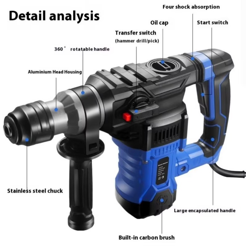 สว่านโรตารี่ไฟฟ้า 1800 วัตต์ 2 - Power Tools Wood บทวิจารณ์และราคา