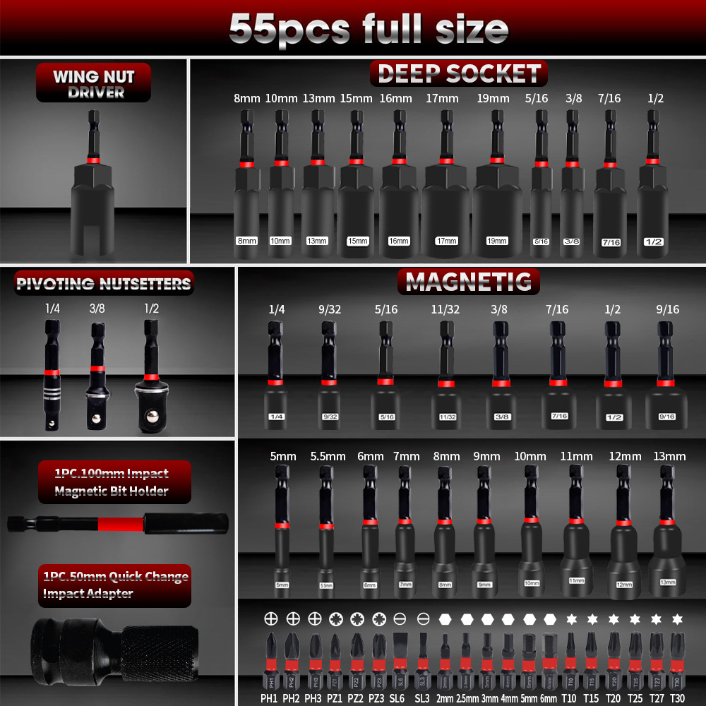 ชุดดอกไขควงแม่เหล็ก 55 ชิ้น ชุ - Power Tools Tool Box บทวิจารณ์และราคา